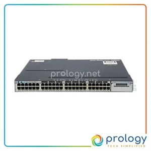 Cisco WS-C3750X-48PF-S 48 Port Full PoE IP Base Gigabit Switch IOS 15.2.4E10 - Picture 1 of 5