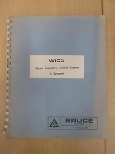 Bruce Systems Wafer Inventory Control System Synopsis, gebraucht - Bild 1 von 2
