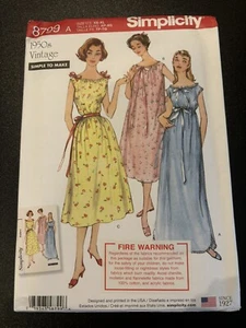 Simplicity 8799A 1950s Vintage Misses’ Nightgowns XS-XL New ,Uncut - Bild 1 von 2