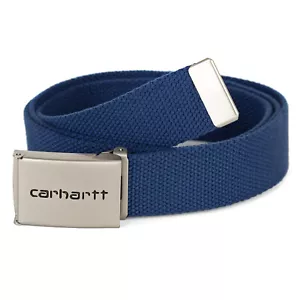 Carhartt WIP Clip Buckle Belt Chrome anciano blue - Cinturón de tela con hebilla plegable - Imagen 1 de 3