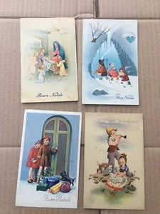 LOT OF FOUR OLD GREETING CARDS OLD POSTCARDS - Picture 1 of 2