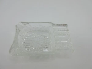 Rectangle Clear Glass Ashtray with Floral Patterns - 7 Spots - Picture 1 of 7