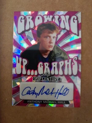 Cartão de autógrafo Anthony Michael Hall /7 rosa cristal folha pop século 2022 - Imagem 1 de 2