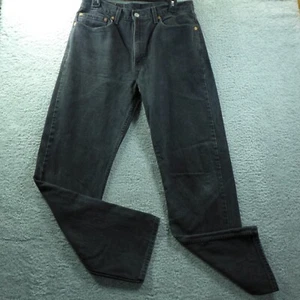 Vintage Levi's 505 Jeans Black Denim 34x32 Dark Wash Y2K Straight Leg - Picture 1 of 14