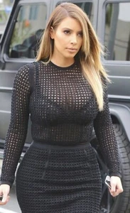 ALEXANDER WANG BLACK TOP SWEATER MESH BLOUSE - Picture 1 of 11