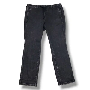 Torrid Boyfriend Straight Jeans Womens 2X Tall Black Mid Rise Pull On Super Soft - Picture 1 of 9