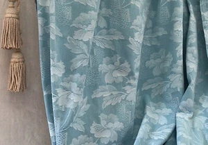 Antique / vintage French Damask Linen Mattress Ticking Fabric Deco Poppies - Picture 1 of 9