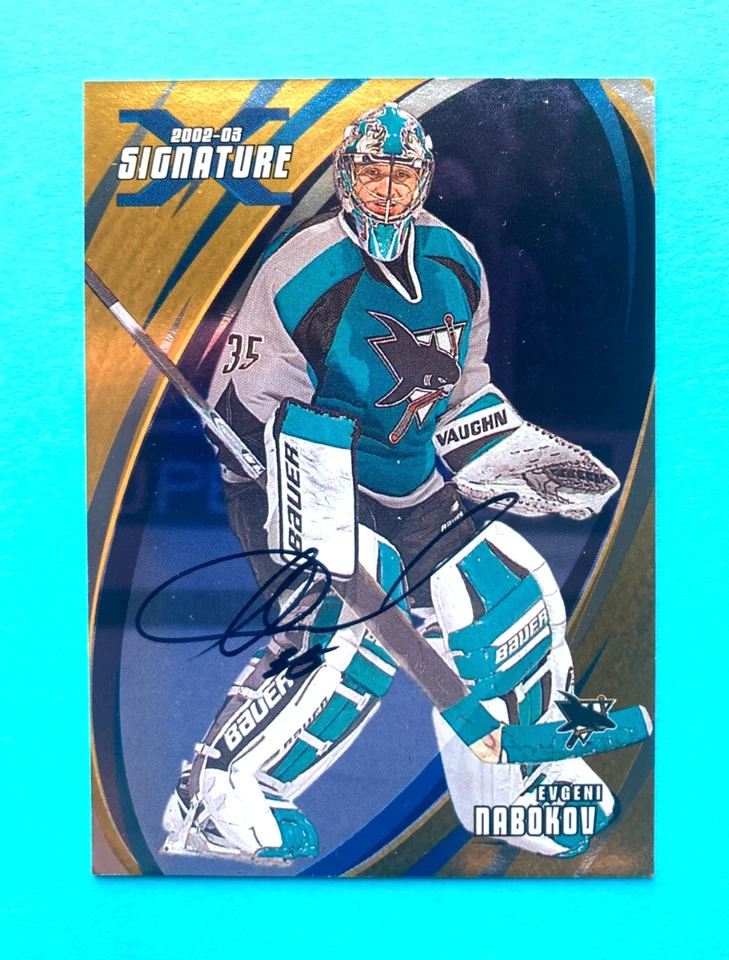 Evgeni Nabokov 2002-03 UD Be A Player Signature Auto Gold #7 San Jose Sharks - Image 1 of 2
