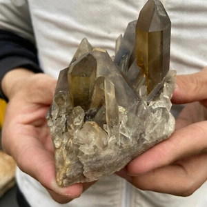 410G Large Natural Smoky Black Quartz Crystal Cluster Raw Mineral Specimen - Picture 1 of 9