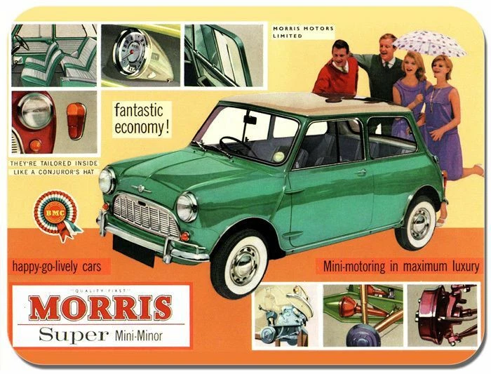 Morris Mini Minor Car Ad Mouse Mat. Classic Car Mouse pad. Classic Brochure - Image 1 of 1