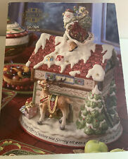 Fitz & Floyd St Nick Cookie Jar Santa On Village Rooftop 14" With Box Read Descr