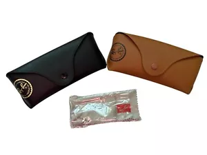 RayBan Cases Set of 2 Black & Brown Snap Close CASE ONLY - Picture 1 of 6