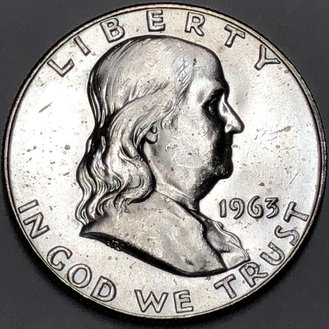 US 1963 - Franklin Half Dollar - 50 Cent Silver Coin Cover