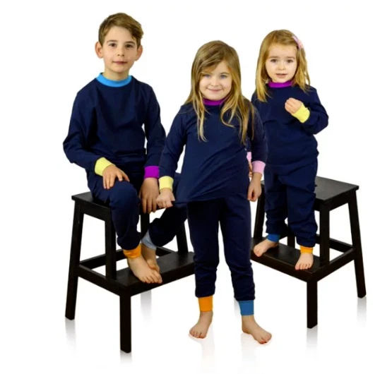 Juego de 2 piezas de pijama para niños - niños y niñas tallas 4-16 en algodón tejido Foto 1 de 4