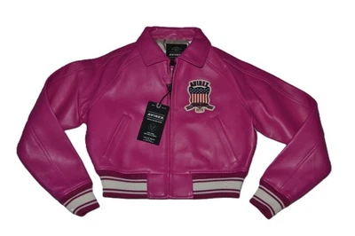 AUTHENTIC AVIREX WOMEN'S CROPPED ICON JACKET BERRY PINK BRAND NEW ALL SIZES - Image 1 of 4