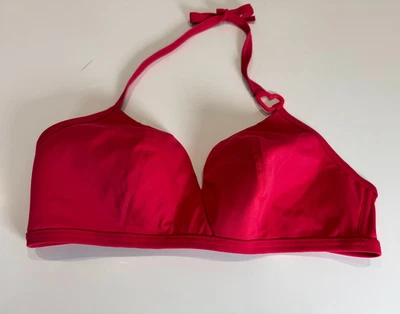 Freya Bikini Top Size 36D Red Wire Free Lightly Padded Heart Buckle Swimwear - Image 1 of 4