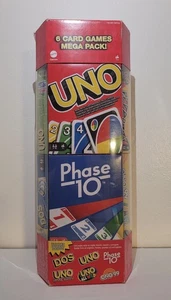 Mattel UNO Mega Pack Ono 99, DOS, Phase 10, UNO All Wild, 6 Card Games NEW - Picture 1 of 12