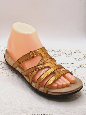 Spenco Women's Size 6 Roman Gold Leather Slide Sandal - Image 1 of 4