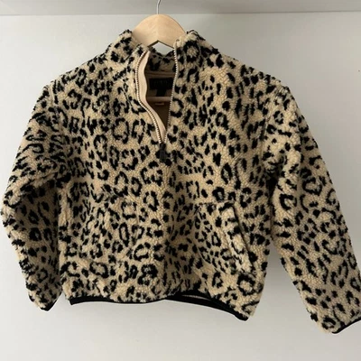 Chaqueta Sherpa Polo Ralph Lauren Niñas Cuarto Cremallera Leopardo Talla 7 Foto 1 de 4