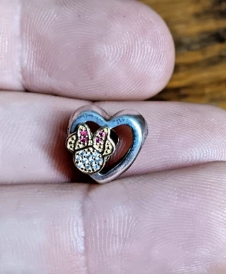 Disney Pandora Charm - Mickey & Minnie Heart Sterling 925 - Image 1 of 4