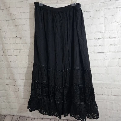 Maxi Falda De Colección Años 90 Ciervo Blanco Talla L Cintura Elástica Terciopelo Negro Capricho Bruja  Foto 1 de 4