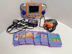 V Tech V Smile Pocket 753 w/ 6 Games, Wall Plug and Car Plug Tested, Working. - Picture 1 of 14