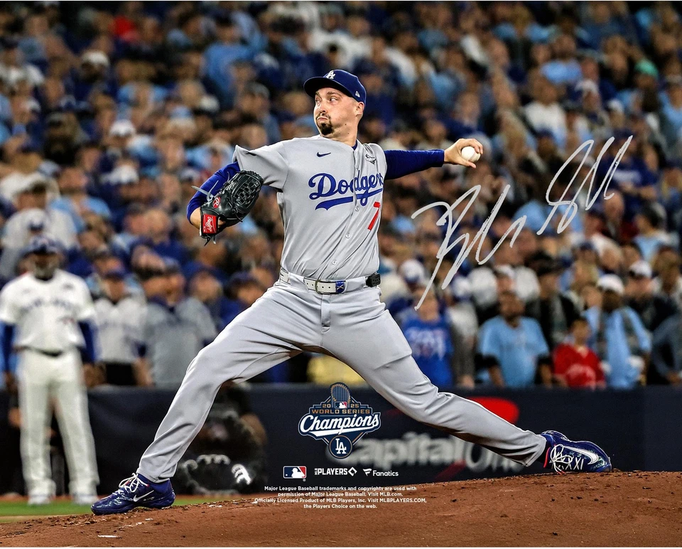 Blake Snell Los Angeles Dodgers Signed 2025 MLB World Series Champs 8x10 Photo - Image 1 of 1