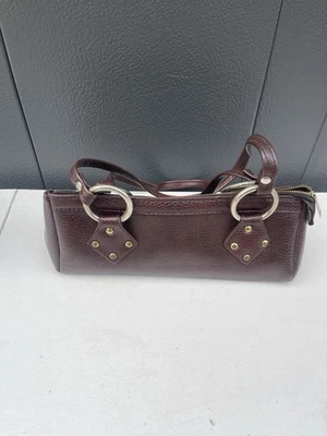 Bolso de hombro vintage de cuero borgoña años 80 retro para mujer Foto 1 de 4