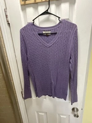 Sonoma Womens Turtleneck Long Sleeve Ribbed Purple Pullover Sweater Size Medium - Image 1 of 4