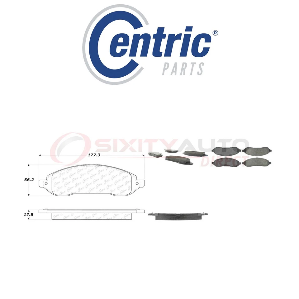 Centric Semi Metallic Brake Pads w Shim for 2004-2007 Ford Freestar 3.9L ug Foto 1 de 4