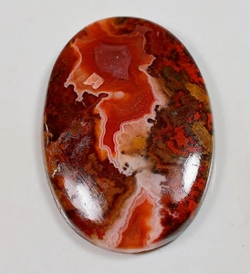 37 Kt 5X23X32 mm Natürlicher Marokko Rote Naht Achat Oval Cabochon Edelstein HX-151 - Bild 1 von 5