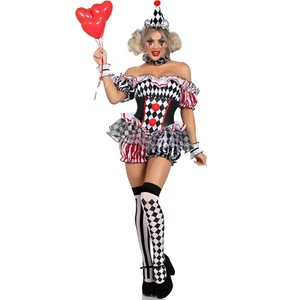 Frauen Clown Cosplay Kostüm Zirkus Performance Outfit Rollenspiel Uniform Hallowee - Bild 1 von 10