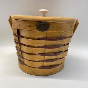 PETERBORO BASKET CO. Dog Print Basket with Lid - Picture 1 of 13