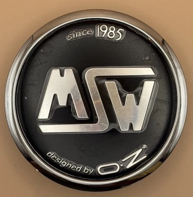 MSW Designed By OZ Racing Since 1985 Wheel Rim Black Hub Cover Center Cap PMC566 - Image 1 of 4