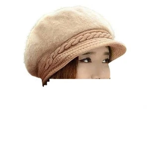 Woolen Beret Style Cap Color Beige Free Size For Women m327 - Picture 1 of 3