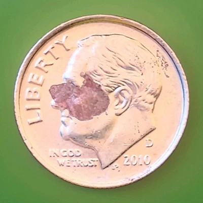 2010 "Masked" Roosevelt Dime Major Lamination Error On Rev&Ob Full 🔥 & Bands VF - Image 1 of 4