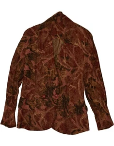 VINTAGE Womens Double Breasted Blazer Jacket UK 14 Medium Brown Acetate AP06 - Picture 1 of 3