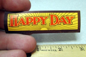 Vintage Original Label, beautiful Happy Day yellow version label, 3 x 1, NEW - Picture 1 of 1