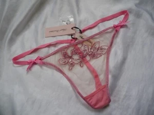 14, Agent Provocateur Lindie Trixie G-string, sheer mesh, pink, AP size 5, NEW - Picture 1 of 10