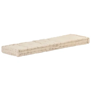 vidaXL Pallet Floor Cushion Cotton 120x40x7 cm Beige - Picture 1 of 7