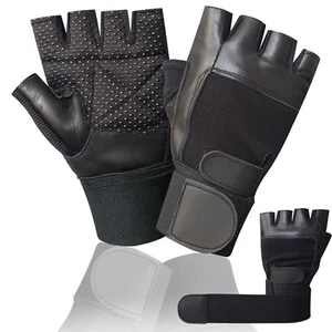 Nuevo Prime Guantes De Cuero Acolchado Levantamiento de Pesas Soporte Muñeca Construcción Corporal 205 - Imagen 1 de 5