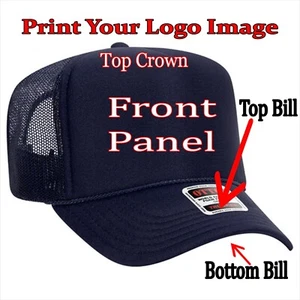 NAVY Trucker Hat Custom Printing HERE Personalized Names Images Logos - Picture 1 of 2