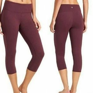 Athleta Mid Rise Chaturanga Crop Capri Hose Leggings S Grape PurpLe Heather - Bild 1 von 7