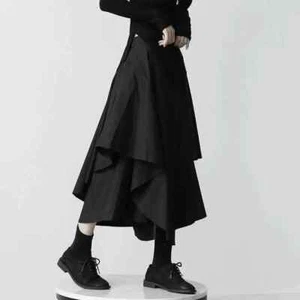Gothic Damen Unregelmäßig Cargo Röcke Punk Streetwear Locker Midi Rock Y2K Sommer - Bild 1 von 7