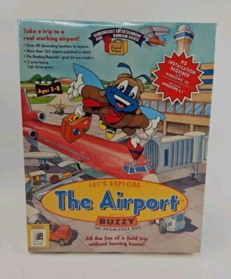 NEW SEALED Let's Explore the Airport With Buzzy PC CD Rom Win/Mac Games Big Box - Image 1 of 4