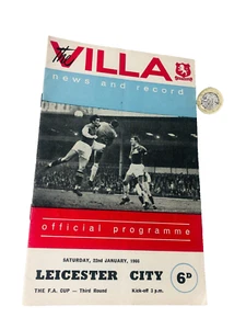 Football Programme Aston Villa Vs Leicester City 1966 Vintage ra - Picture 1 of 3