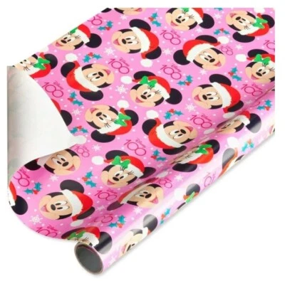 Disney's Minnie Mouse Pink Christmas Wrapping Paper w/ Cutlines 40" (60 Sq. ft.) - Image 1 of 4