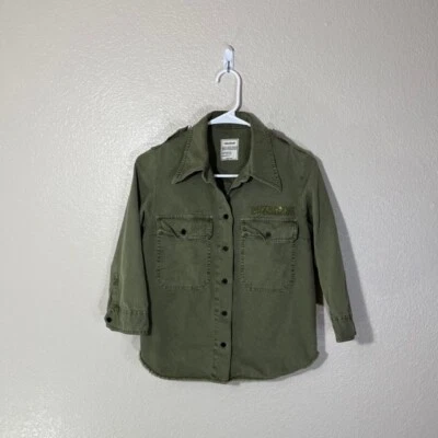 Zadig and Voltaire Shirt Jacket Womens Small Army Military Green Button - Image 1 of 4