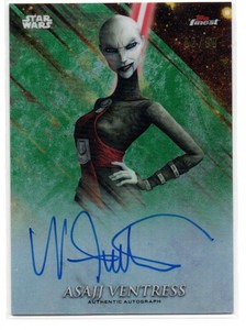 2018 Star Wars Finest Nika Futterman as Asajj Ventress Auto Green Refractor /99 