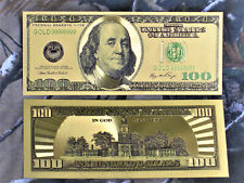 10 Gold 24K Foil Banknotes Reserve Paper Dollar Bills Currency Money Federal US